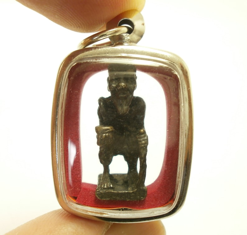 Poo Chuchok Thai brass real amulet pendant Buddha enemy talisman blessed for wealth good luck success money rich Thailand nice lucky gift