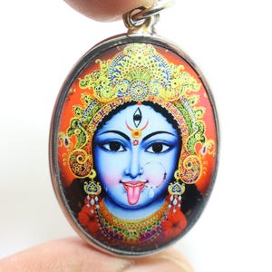 Durga Kali Pendant: Hindu Goddess Amulet Necklace