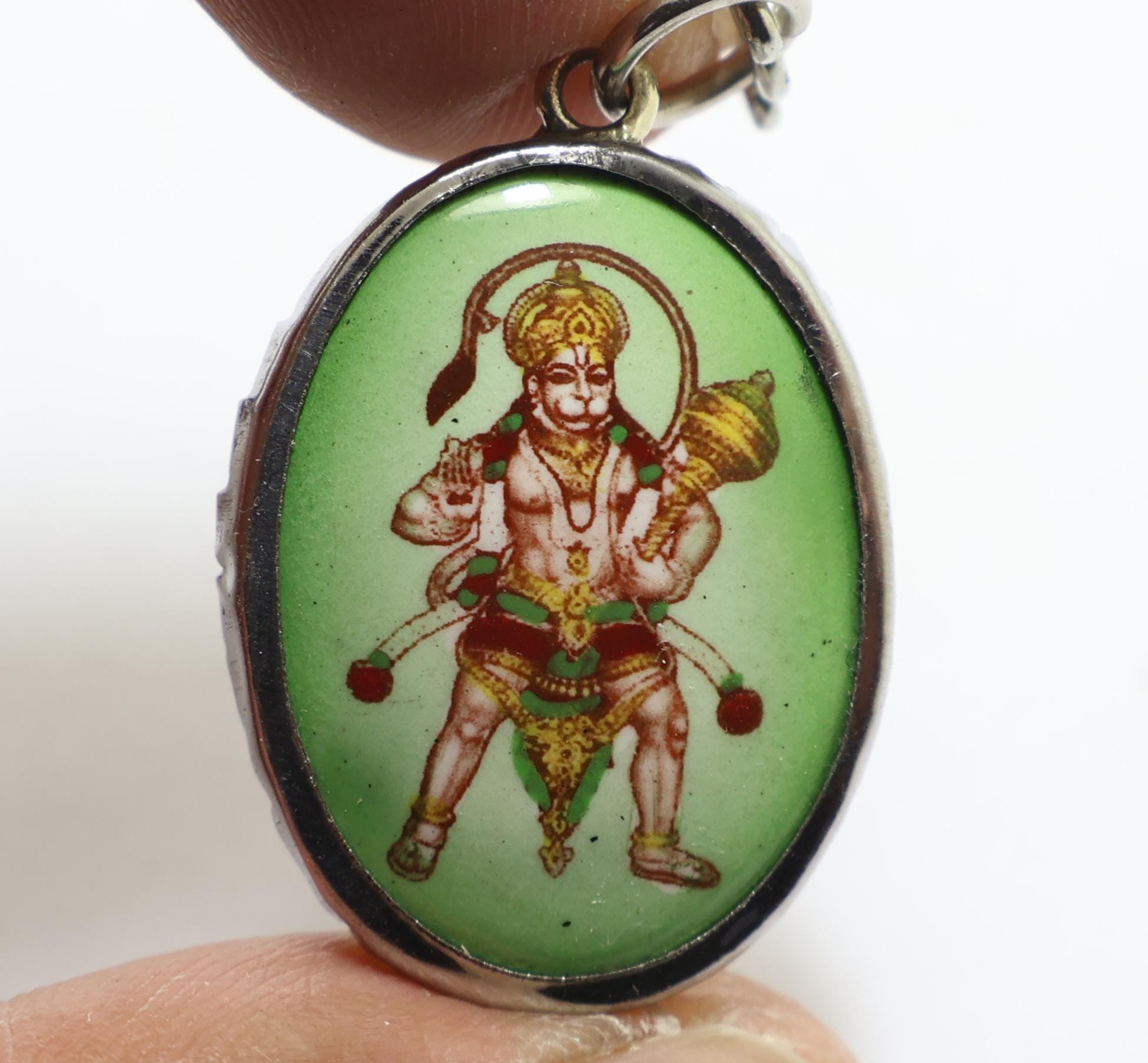 Lord Hanuman Pendant: Hindu Amulet Necklace, Good Luck Protection