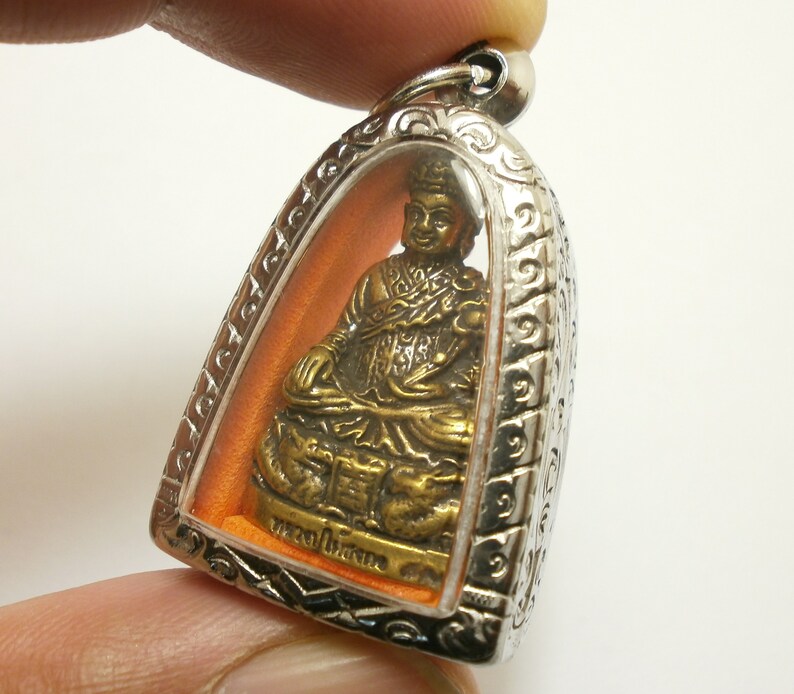Tai Hong Kong Chow Sue Holy Chinese monk Buddha pendant bring wealth success good luck lucky prosperity brass amulet locket Thailand gift
