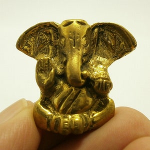Mini Brass Ganesha Amulet: Hindu God of Luck & Beginnings