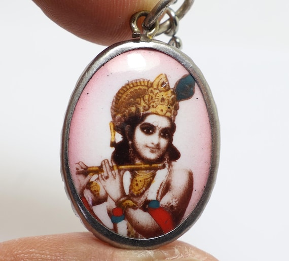 クリシュナ神様インド幸運、お守りシルバーペンダント クリシュナ神様インド幸運、お守りシルバーペンダント シヴァ