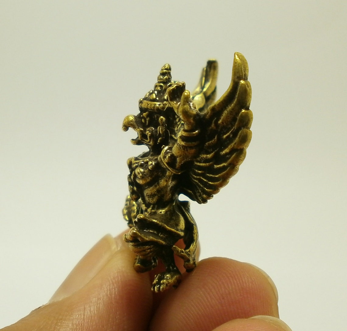 Garuda Phaya Krut Magic Eagle Bird Thai Brass Mini Amulet | Etsy