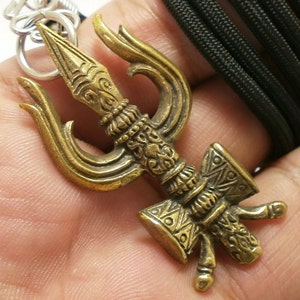 Trishula-drietandhanger: Shiva-amuletketting, hindoe-zegencadeau