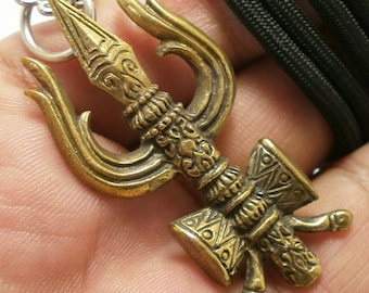 Trishula Trident Pendant: Shiva Amulet Necklace, Hindu Blessing Gift Fujii Kaze