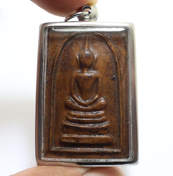 Phra Somdej LP Kuay Back Sivali Pendant Blessed 1972 Pra Sivalee Disciple  of Lord Buddha Thai Magic Por Guay for Lucky Wealth Rich Amulet 1 