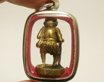 Chuchok Miniature Thai Brass Real Amulet Pendant Buddha Enemy  