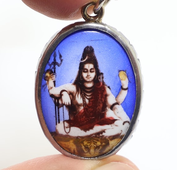 シヴァ神マハデフペンダント：祝福されたヒンドゥー教のオームお守り