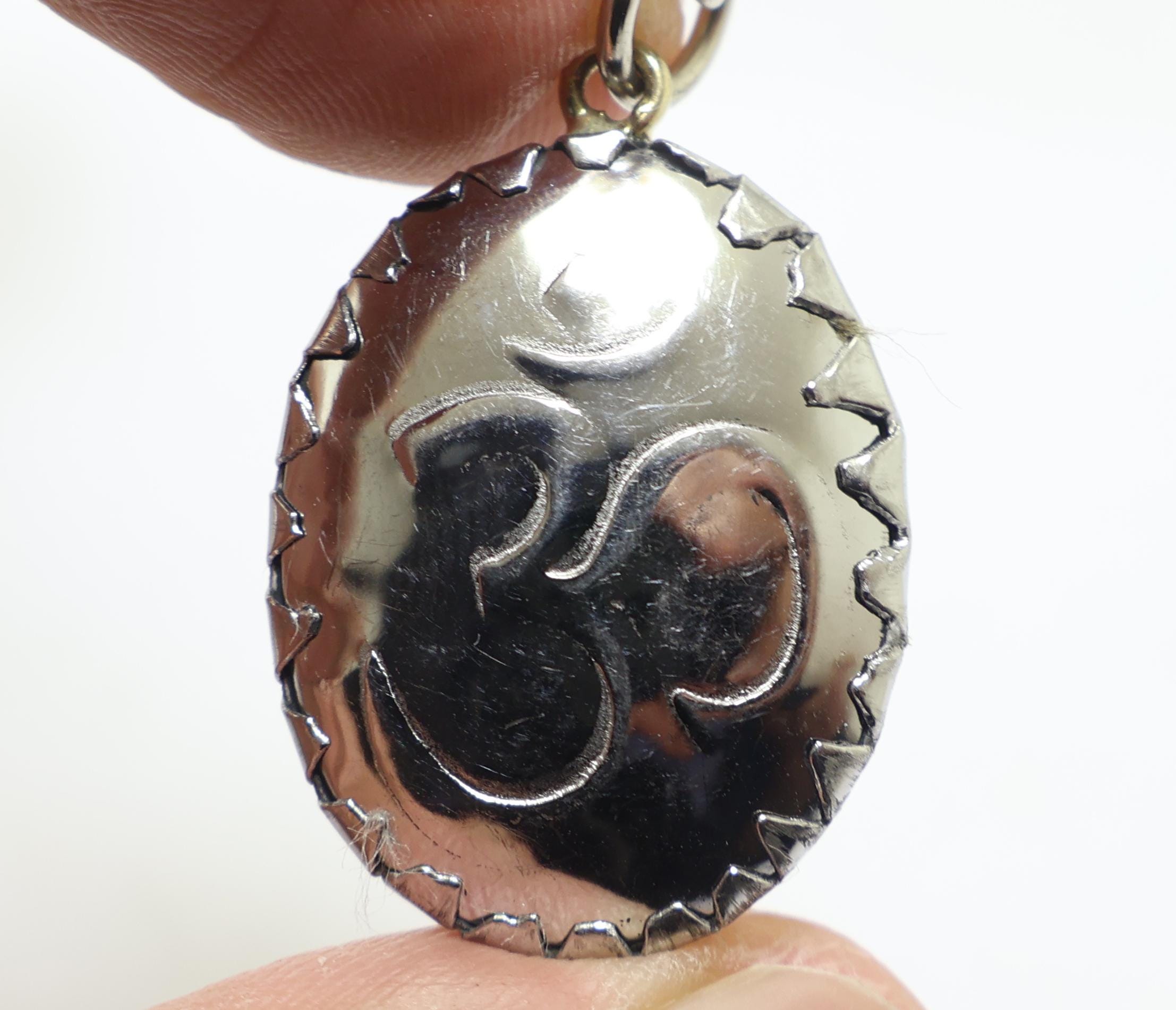 シヴァ神マハデヴ・オームペンダント祝福1980年代：ヒンドゥー教オーム