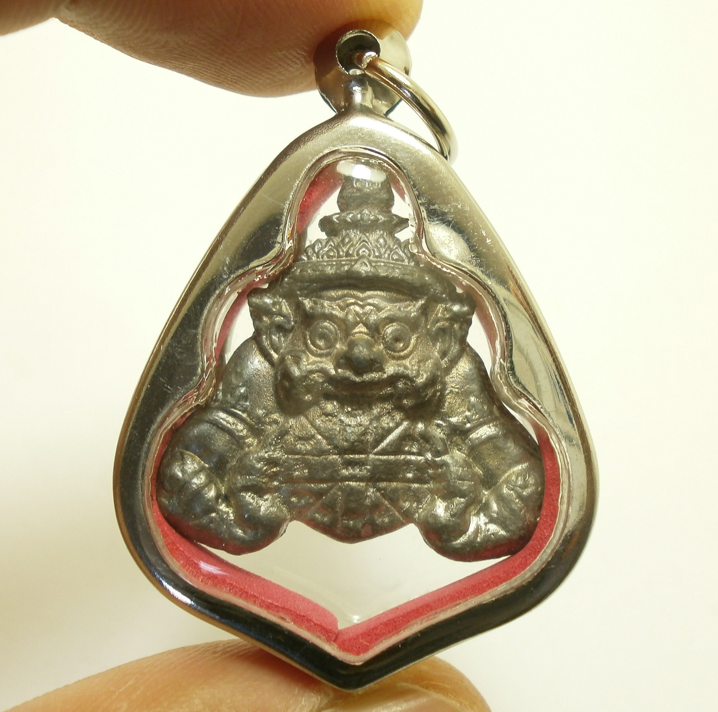 Moon Eater Brass Giant Phra Rahu Om chan Powerful Thai Amulet Talisman Wealth 