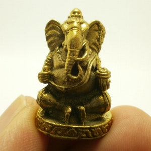 Mini Brass Ganesha Amulet: Hindu God of Success