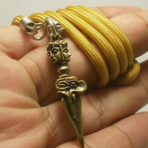 vajra dorje ax vajrayana Tibet magic Tibetan pendant 24 inches rope necklace brass amulet life protection miracle happy life lucky nice gift