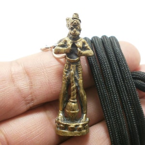 Brass Hanuman Pendant Amulet: Ramayana Hindu Protection Necklace