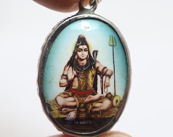 シヴァ神のペンダント：ヴィンテージヒンドゥー教の神のお守り