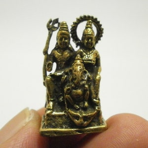 Lord Shiva, Maa Uma, and Ganesha Mini Statue: Thai Hindu Amulet