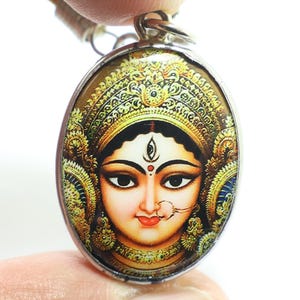 Durga Kali Amulet Necklace: Hindu Goddess Protection Deity