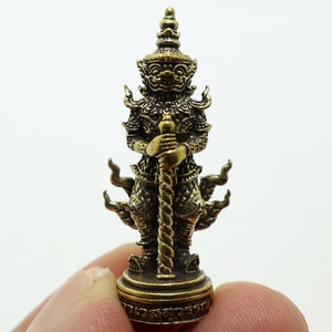 Thao Wessuwan mini figurine statue Asura Deva Wealthy King Lord of all Treasure Yak Thai miniature amulet wealth prosperity Siam lucky charm