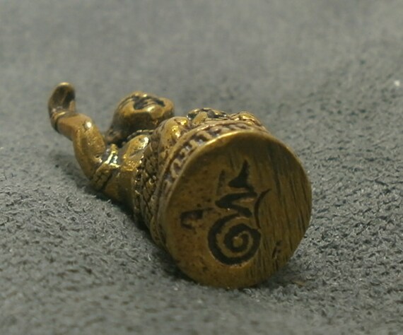 Tiny Brass Kuman Thong Mini Amulet Thai Good Luck Charm - Etsy