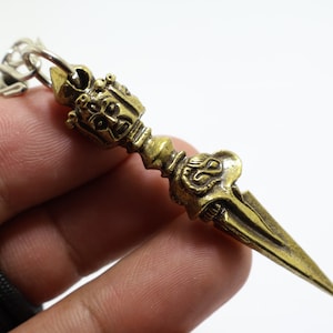 Vajra Dorje Ax Vajrayana Tibet magic Tibetan pendant 24 inches rope necklace brass amulet life protection miracle happy life lucky nice gift