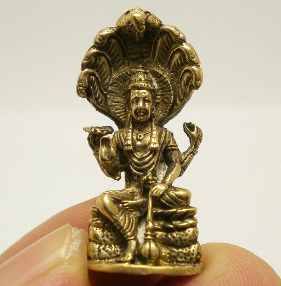 Lord Vishnu Mini Amulet the Preserver Hindu God Trimurti Amulet Blessed ...