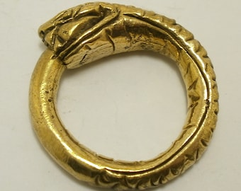 Ouroboros Snake Ring: Brass Alchemy Amulet, US Size 9 - Etsy