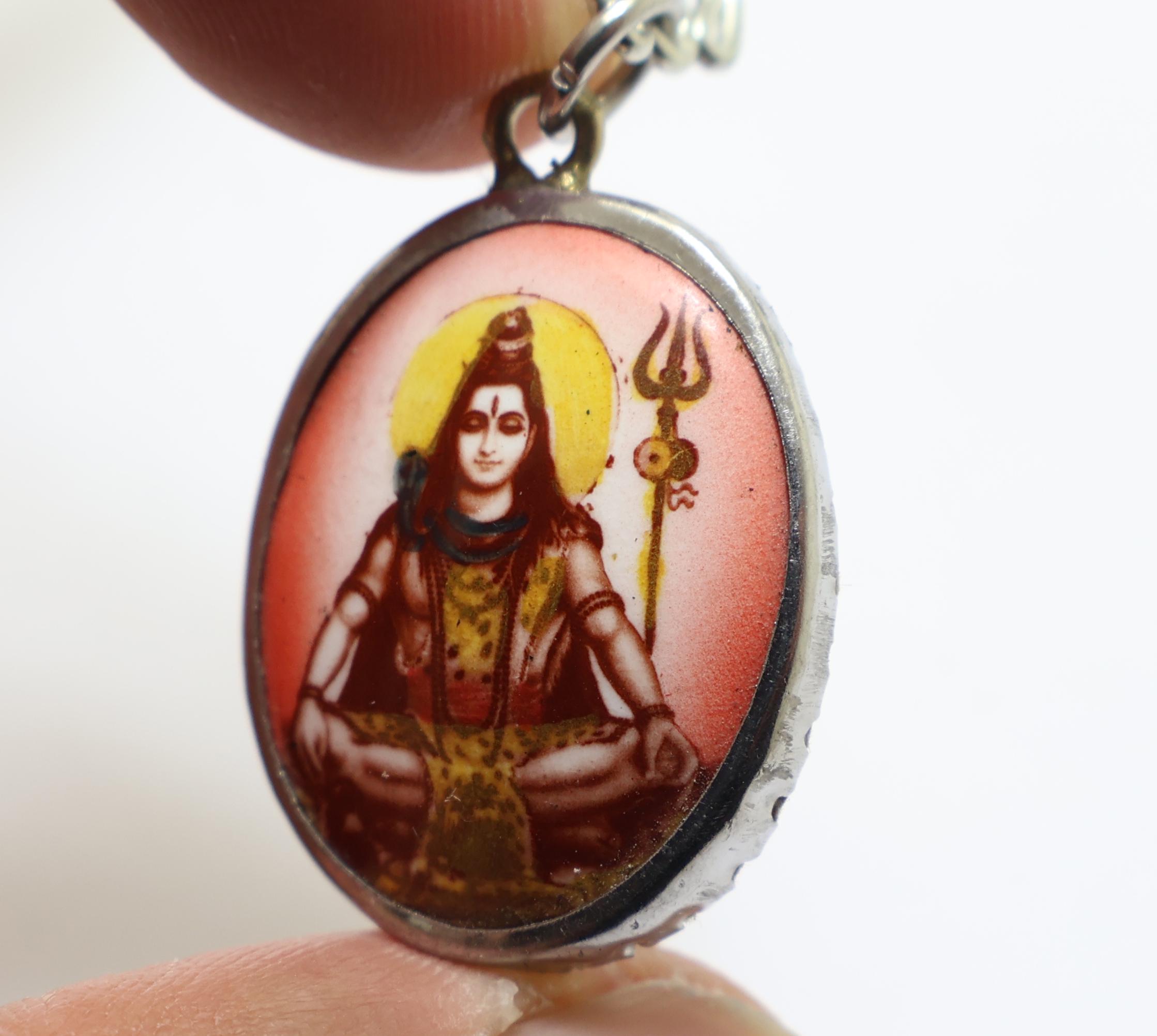 シヴァ神マハデフペンダントネックレス：ヒンドゥー教の神オームの