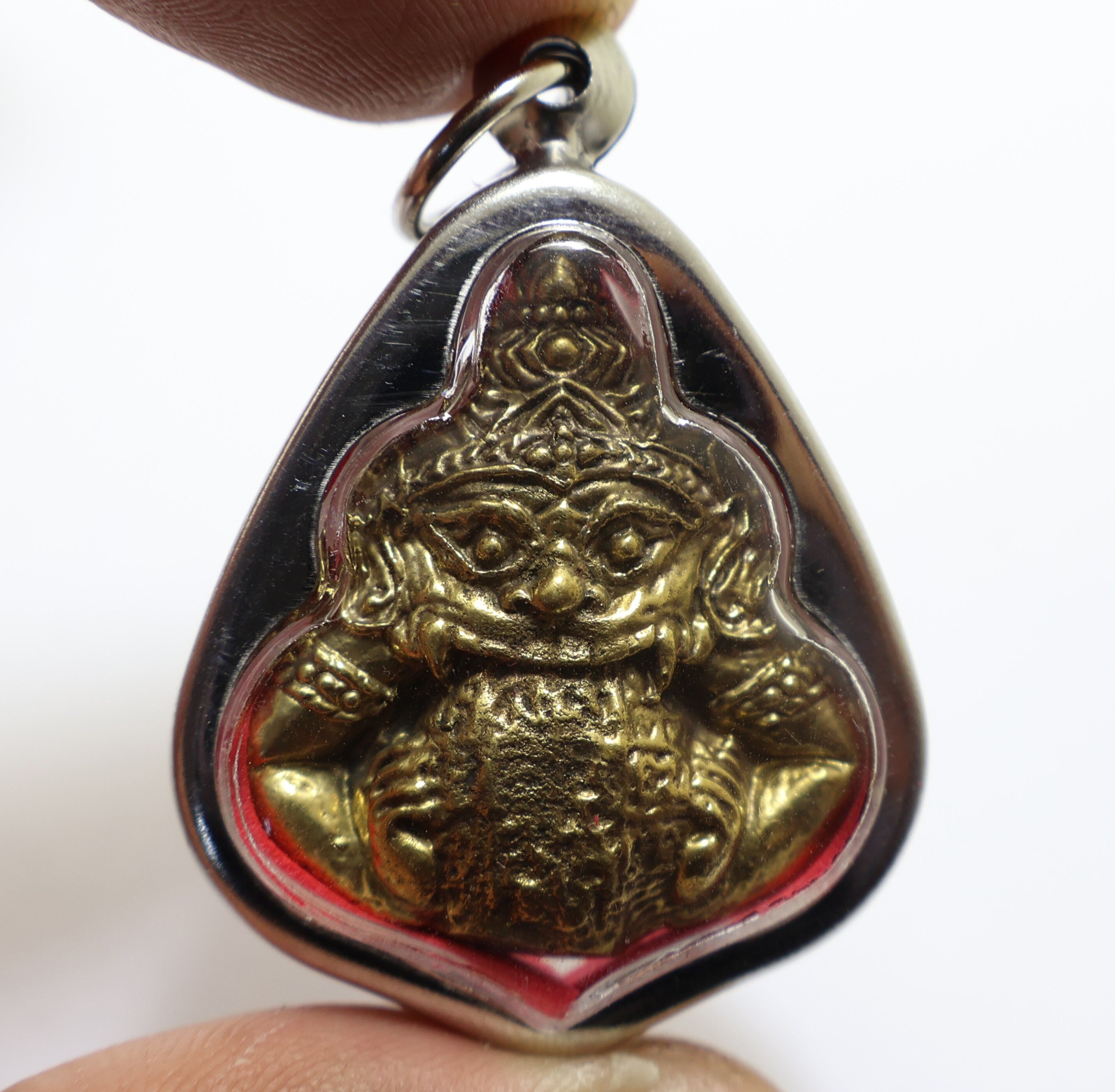 Rahu Om Jun Thai Amulet Pendant: Wealth & Success Charm