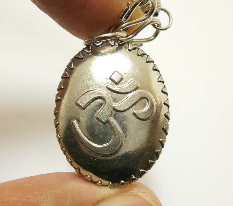 Vishvarupa universal form of Lord Vishnu Hindu amulet Om pendant necklace blessed for success in wishes protection power cross over obstacle