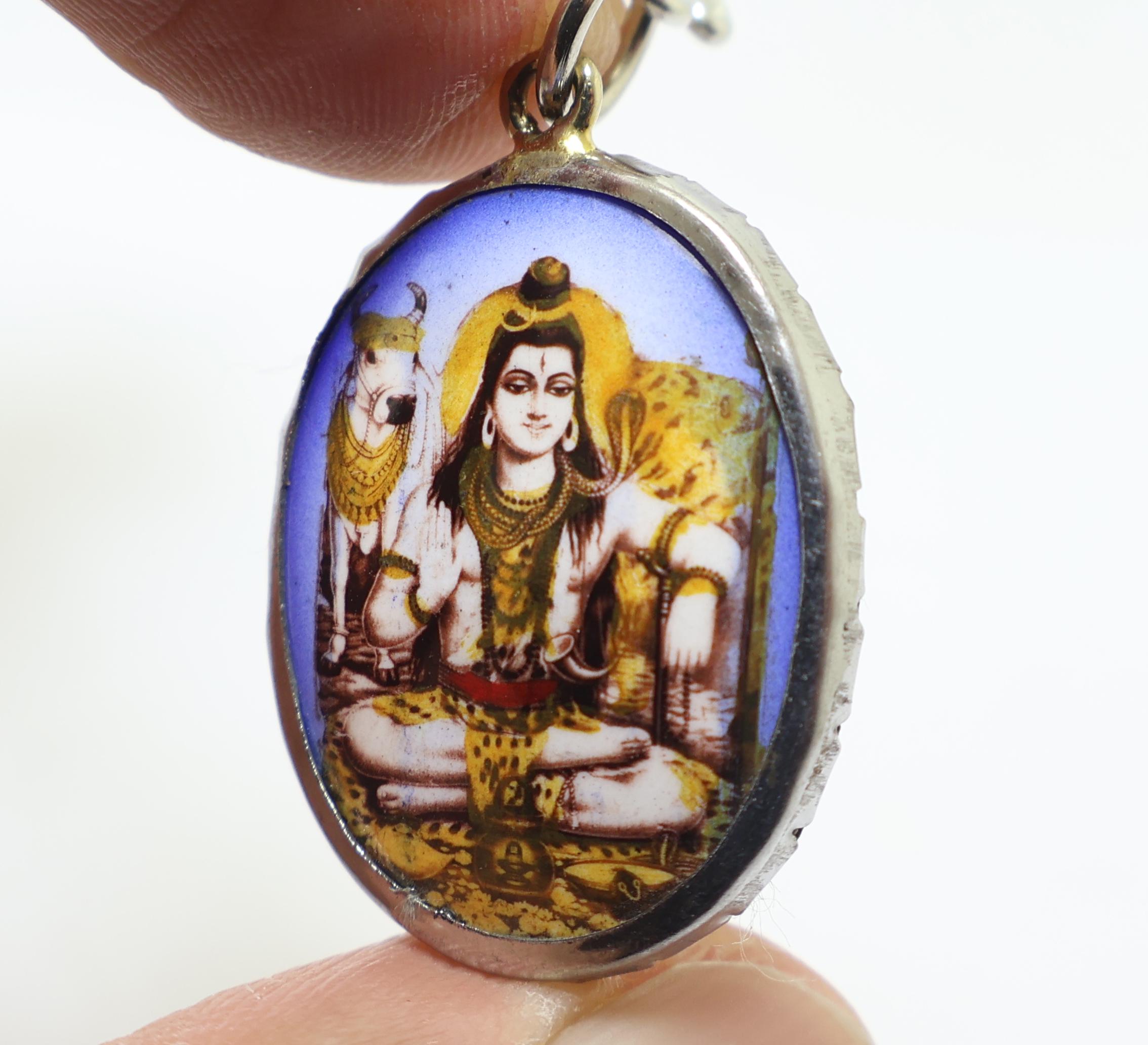 シヴァ神マハデヴ・オームペンダント祝福1980年代：ヒンドゥー教オーム