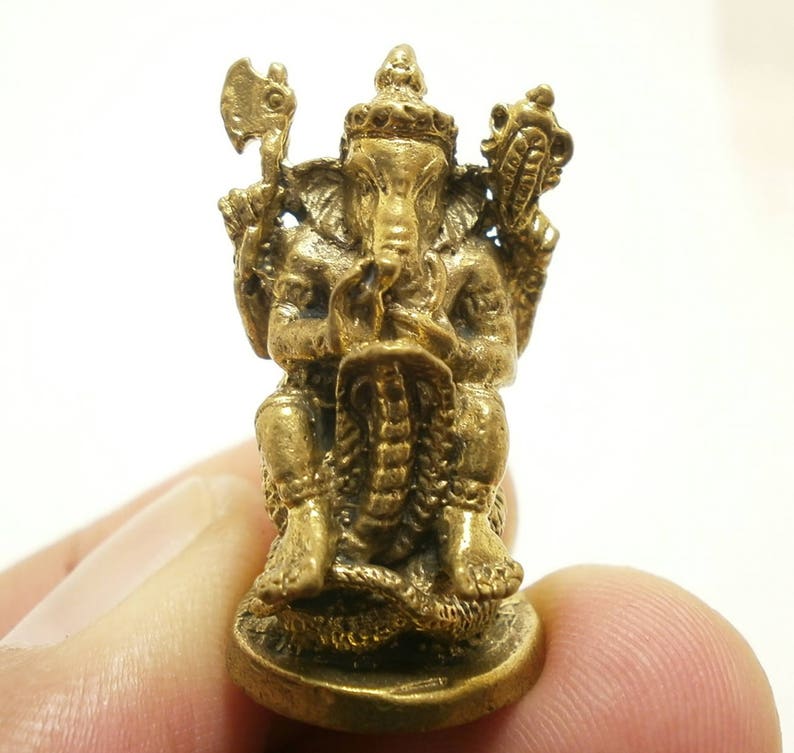 Lord Ganesh Ganesha Ganapati Vinayaka on Cobra Snake Miniature - Etsy