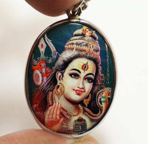 シヴァ神の大きなペンダント：ヒンドゥー教の神オムのお守り