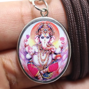 Colgante del Señor Ganesha con el símbolo Om: Amuleto Ohm del dios hindú del éxito, Fujii Kaze imagen 5
