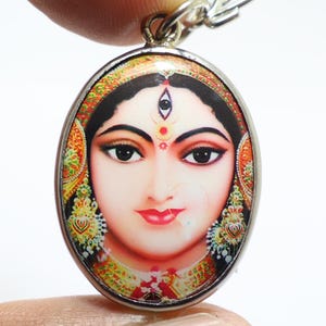 Durga Kali Amulet Necklace: Hindu Goddess Protection Pendant