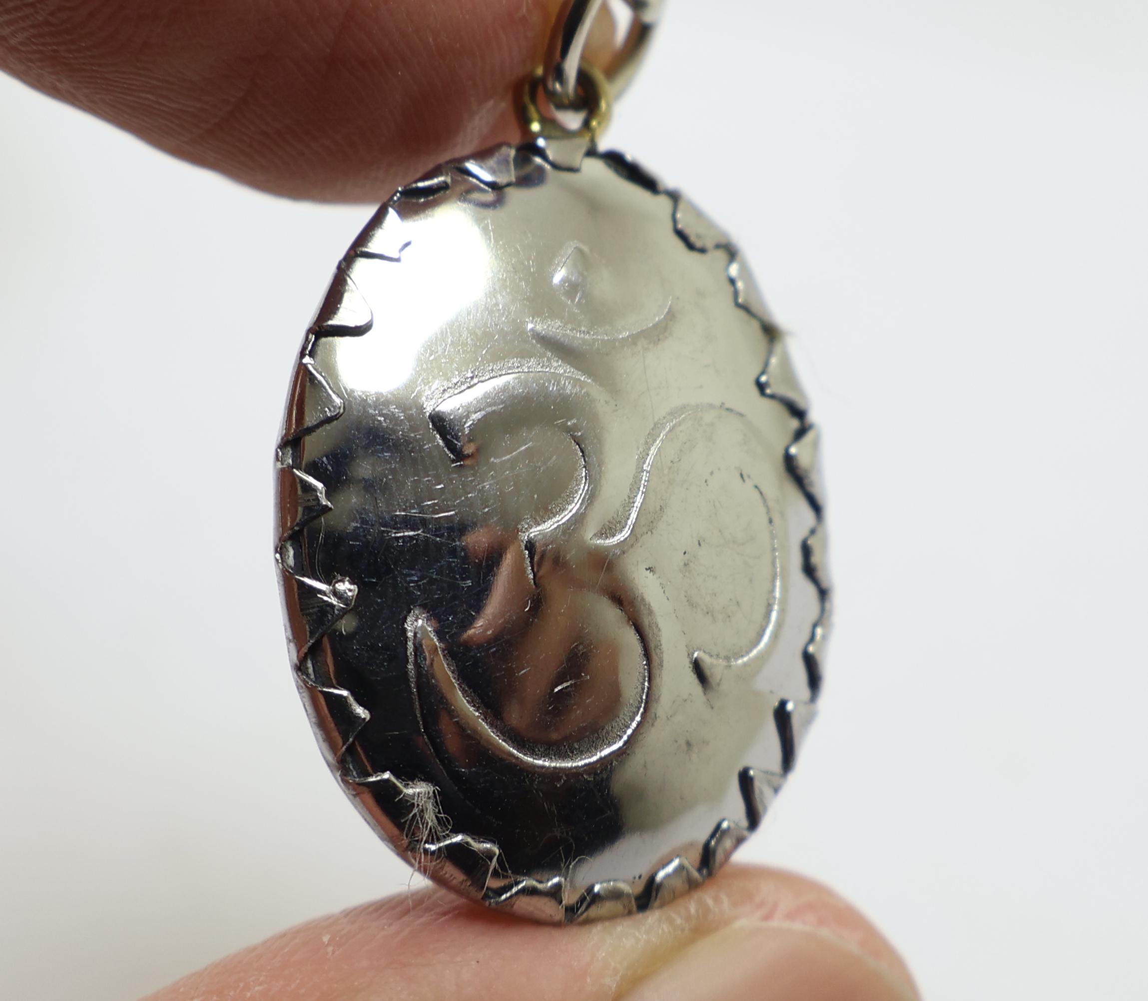 シヴァ神マハデヴ・オームペンダント祝福1980年代：ヒンドゥー教オーム