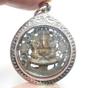 Lord Ganesh Amulet: Thai Hindu God Pendant, Hermit Guru