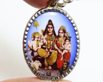 Lord Shiva Family Pendant: Hindu God Amulet, Lucky Charm Fujii Kaze
