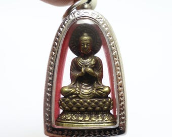 Lord Buddha Amulet: Thai Dharmachakra Pendant, Blessed 1987