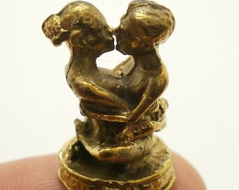 inn lovers strong love sex appeal attraction Thai mini brass amulet Thailand talisman nice gift can use by both men and women