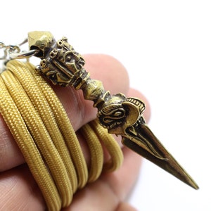 Vajra Dorje Ax Vajrayana Tibet magic Tibetan pendant 24 inches rope necklace brass amulet life protection miracle happy life lucky nice gift