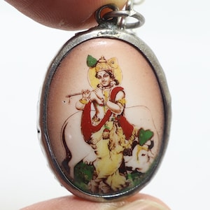 Krishna Pendant: Hindu God Vishnu Om Amulet, Lucky Charm Fujii Kaze
