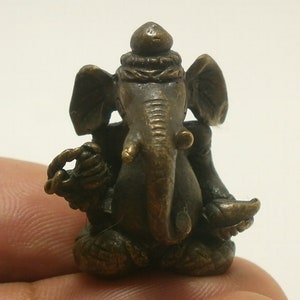 Lord Ganesha mini Amulet: Brass Hindu God of Success