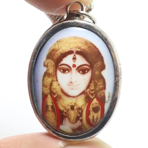 Durga Kali Amulet: Hindu Goddess Pendant Necklace, Protection Deity