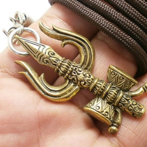Amuletketting drietand van Shiva: Hindoe-hanger trishula