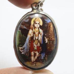 Lord Murugan Amulet Pendant: Hindu God of War Necklace