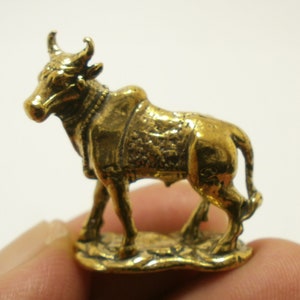 Thai Brass War Bull Amulet: Life Protection, Good Luck Charm