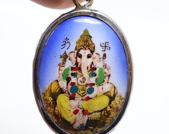 ガネーシャ神のお守り「オーム」ネックレス：ヒンドゥー教の成功の神