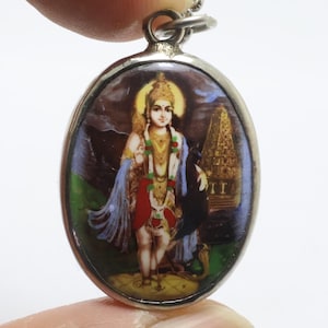 Lord Murugan Amulet Pendant: Hindu God of War Necklace