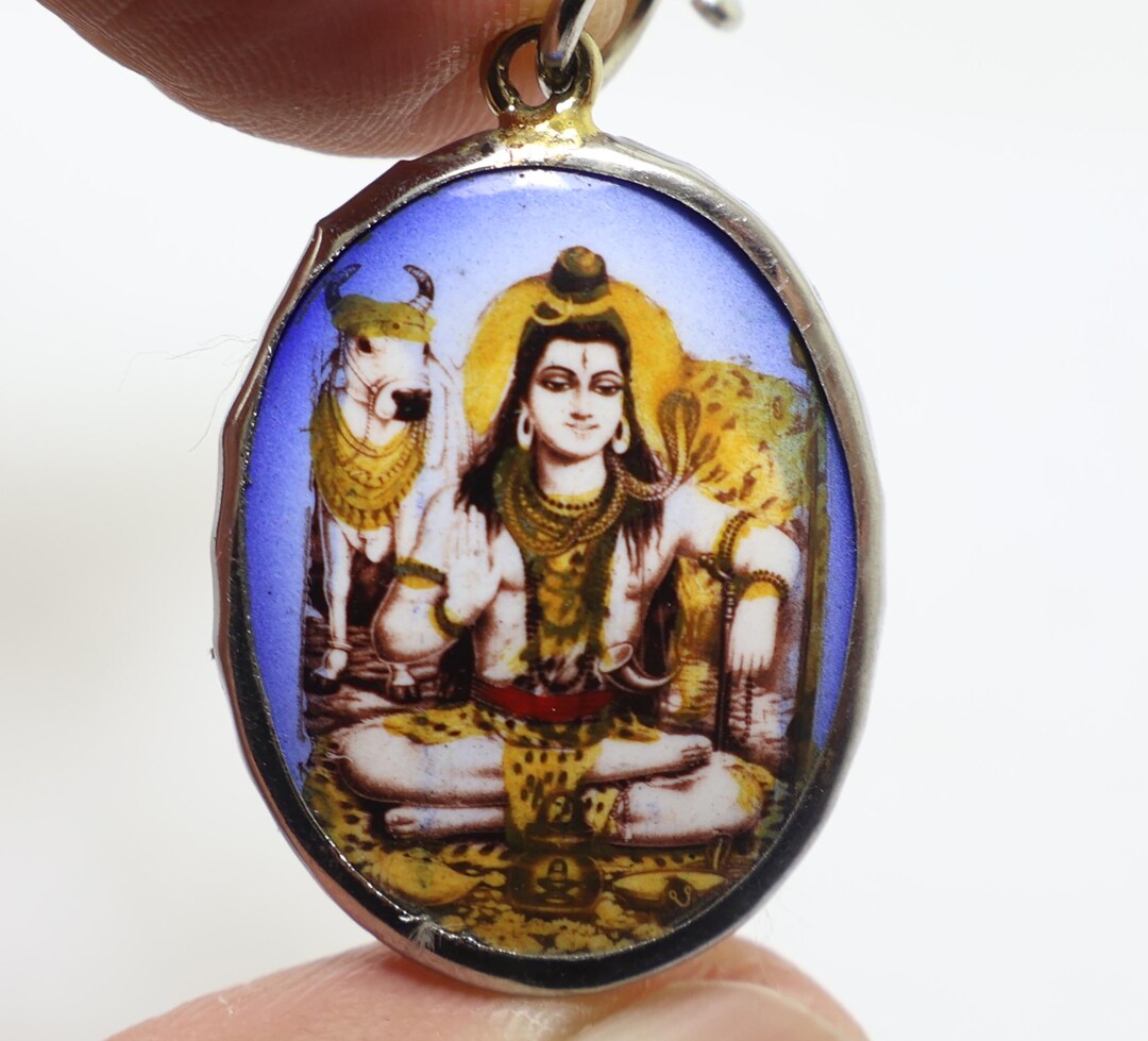 シヴァ神マハデヴ・オームペンダント祝福1980年代：ヒンドゥー教オーム