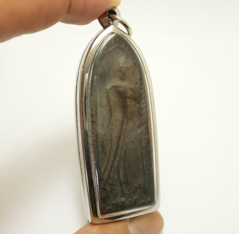 LP Boon Phra Leela Buddha walk over all obstacle powerful miracle amulet pendant peaceful lucky happy rich success Thailand nice gift