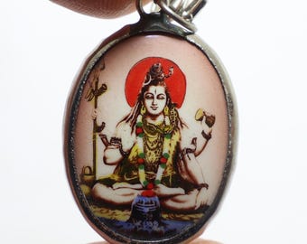 シヴァ神のペンダント：ヴィンテージヒンドゥー教の神のお守り